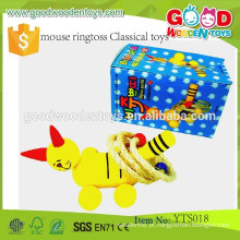 Novo design educacional brinquedos clássicos de madeira- Mouse Ringtoss Brinquedos clássicos-